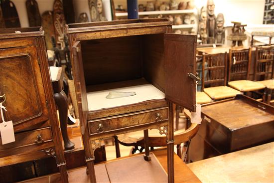 A pair of George III style mahogany bedside cupboards, W.1ft 2.75in.